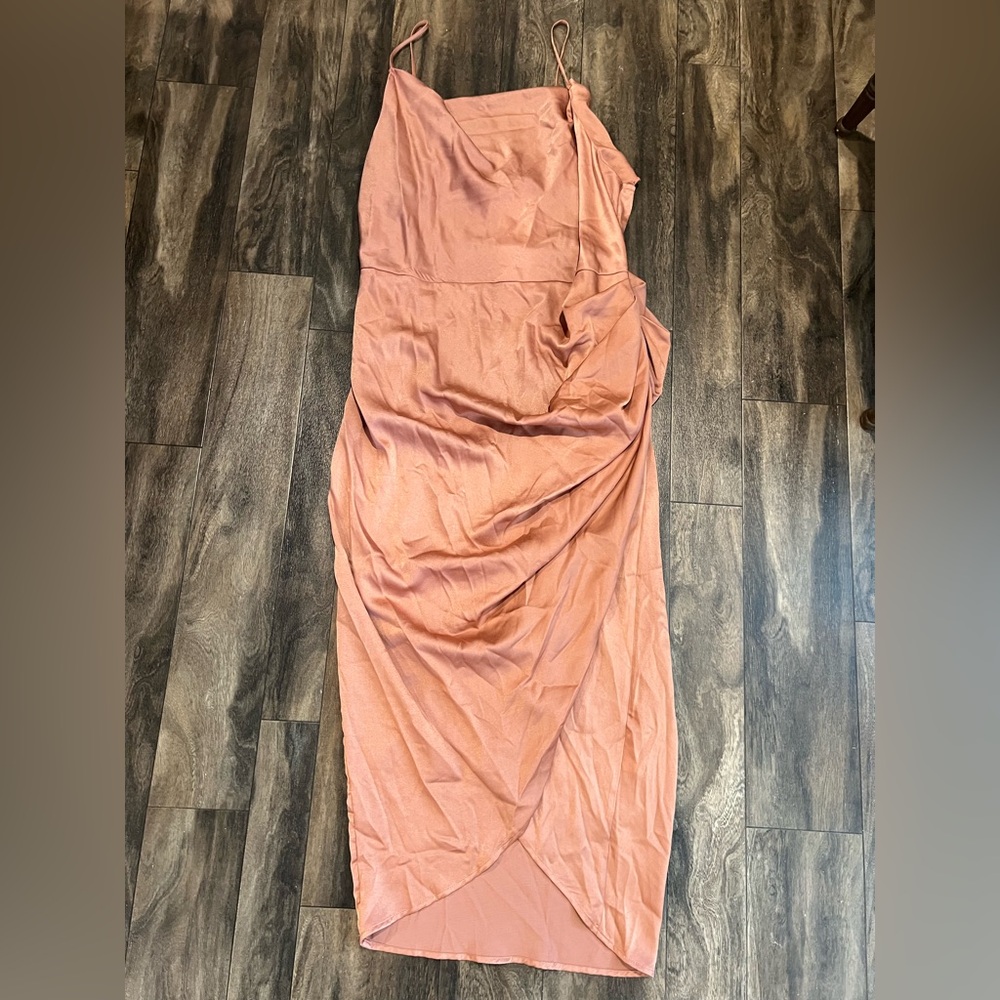 SHEIN Silk Scoop Neck Dress